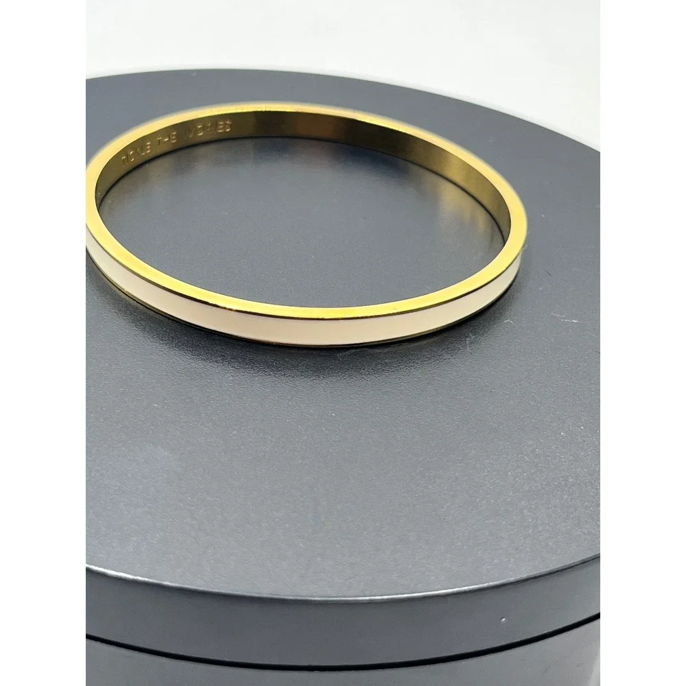 Kate Spade NY Tickle the Ivories Ivory Enamel 12k gold-plate Bangle Bracelet